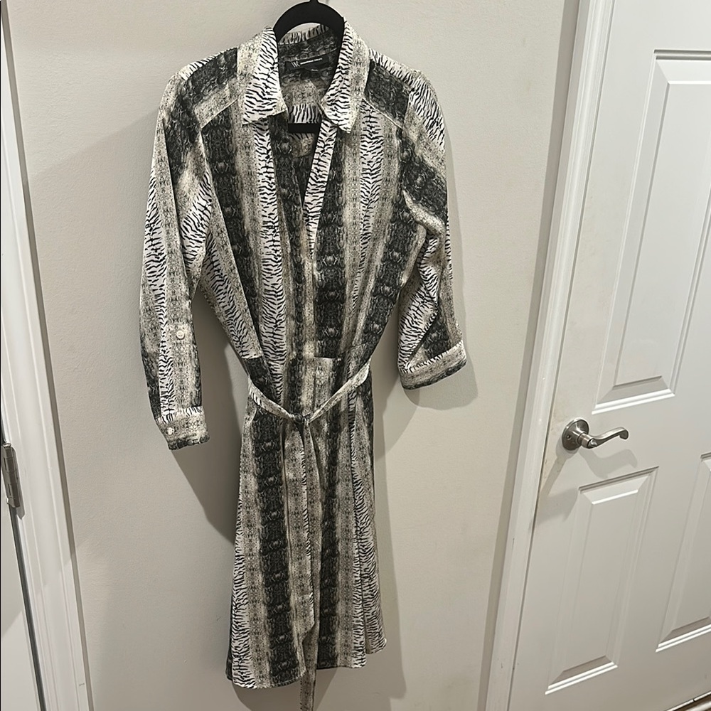 Striped Black and White Shirt Dress
